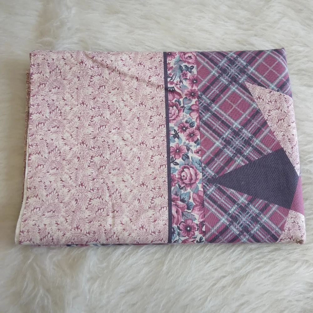 FABRIC PILLOW PANELS with border, Star Pattern Quilt Pillow Panels In Purples